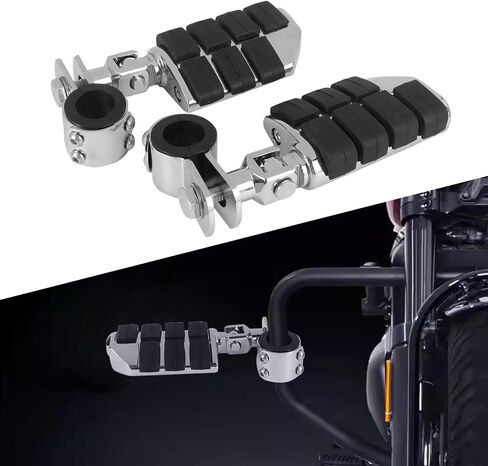 1.25" Short Angled Adjustable Highway Footpegs Crash Bar Foot Rests Universal Fits For Harley Davidson Honda Kawasaki Suzuki Yamaha in Saudi Arabia