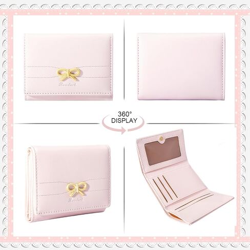 Small Wallet Coquette Bow Wallet for Girls Cute Wallet ID Credit Card Holder for Women (PINK) in Saudi Arabia