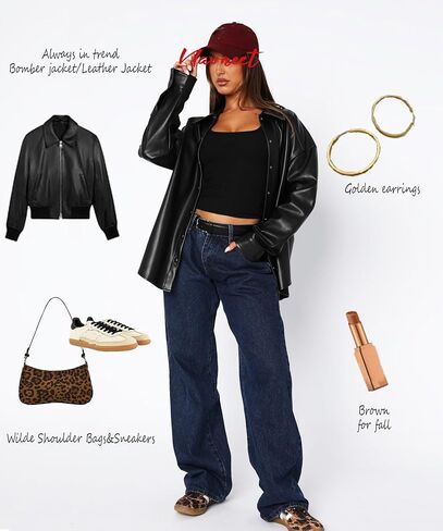 Navneet Women Oversized Faux Leather Jacket Blazer Shacket Plus Size Winter Moto Biker Coat Fall Fashion in Saudi Arabia