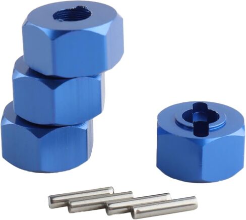 12mm Hex Wheel Hub Mount, Aluminum 7mm Thick with 2x10mm Stub Axle Pins for 1/10 Slash 4x4 & HQ 727 RC Cars Replacement Upgrade Parts (Purple)(Set of 4) in Saudi Arabia