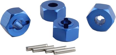 12mm Hex Wheel Hub Mount, Aluminum 7mm Thick with 2x10mm Stub Axle Pins for 1/10 Slash 4x4 & HQ 727 RC Cars Replacement Upgrade Parts (Purple)(Set of 4) in Saudi Arabia