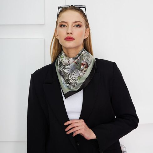 dscarf Womens Neck Scarf 21"x21" Small Square | Headband Scarf Ethnic Bandana Head Scarf Flowering Breathable Lightweight in Saudi Arabia