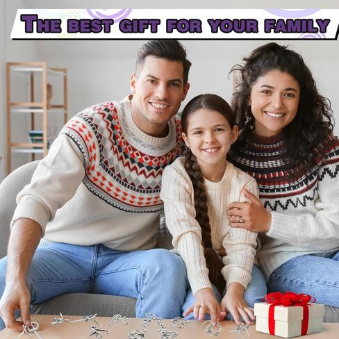 Yilloog مجموعة ألغاز الأسلاك المعدنية المكونة من 8 قطع مع حقيبة، ألغاز تحفيز الدماغ، اختبار الذكاء، حلقة ألغاز فك التشابك، لعبة التعشيق، لغز معدني لتحدي هدايا الحفلات (نمط C) in Kuwait