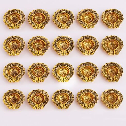 IndianShelf 20 Pieces Diya for Puja Oil Lamp Deepam Jyot Diya Pooja Articles Items for Home Temple Diwali Gifts in Saudi Arabia