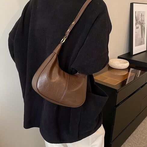 Small Hobo Bags for Women Retro Crescent Shoulder Purse Fall Soft Crossbody Handbag in Kuwait