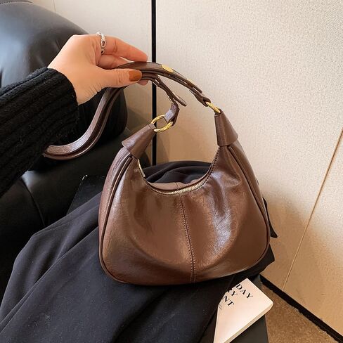 Small Hobo Bags for Women Retro Crescent Shoulder Purse Fall Soft Crossbody Handbag in Kuwait