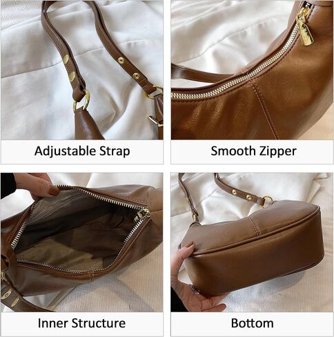Small Hobo Bags for Women Retro Crescent Shoulder Purse Fall Soft Crossbody Handbag in Kuwait