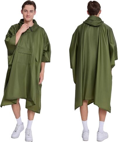 Multi functional cape hooded raincoat suitable for outdoor camping and hiking, suitable for both men and women in Kuwait