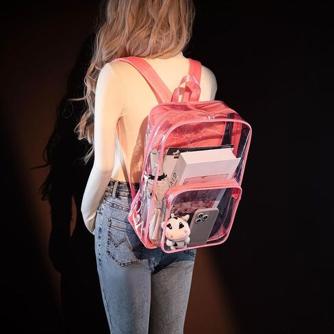 Clear Backpack for Stadium Events See Through Backpack Medium Transparent Bag for Women Heavy Duty Wide Straps in Saudi Arabia