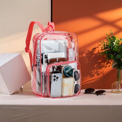 Clear Backpack for Stadium Events See Through Backpack Medium Transparent Bag for Women Heavy Duty Wide Straps in Saudi Arabia