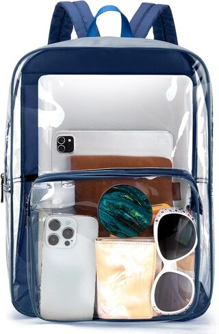 Clear Backpack for Stadium Events See Through Backpack Medium Transparent Bag for Women Heavy Duty Wide Straps in Saudi Arabia