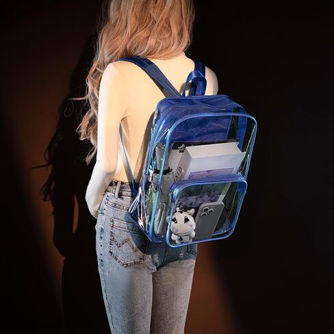 Clear Backpack for Stadium Events See Through Backpack Medium Transparent Bag for Women Heavy Duty Wide Straps in Saudi Arabia