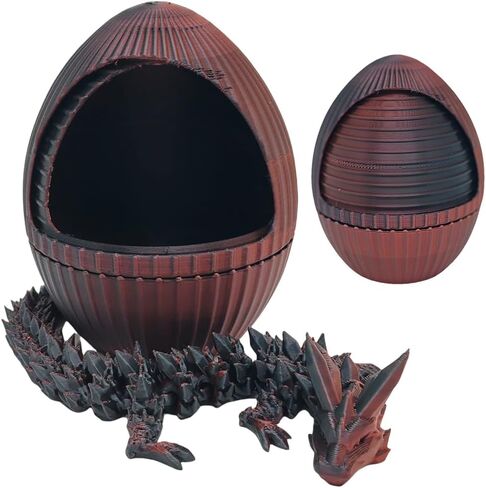 3D Printed Dragon Egg,Rotary Dragon Egg with Dragon Inside, Gear Crystal Animal Egg,12in Flexible Articulated Dragon,3D Printed Gifts Home Decor,3D Printed Gear Fidget Toy for ADHD (A-Candy) in Saudi Arabia