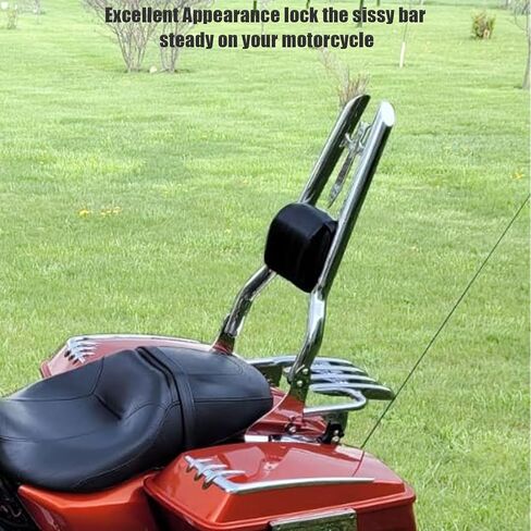 Detachable 29" Height Sissy Bar Passenger Backrest Rear Pad Compatible for Harley Touring 97-08 Road King Street Glide Road Glide Electra Glide Equipped with Required Docking Kits Black in Saudi Arabia