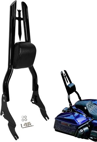 Detachable 29" Height Sissy Bar Passenger Backrest Rear Pad Compatible for Harley Touring 97-08 Road King Street Glide Road Glide Electra Glide Equipped with Required Docking Kits Black in Saudi Arabia