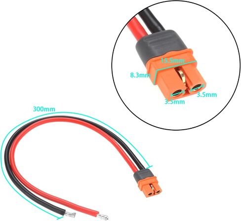 SING F LTD 4PCS XT60i Plug Female with Sheath Housing Connector Cable Length 300mm XT60 Pigtail 12AWG Cable for RC Car Quadcopter and Boat Battery Electric Bikes in Saudi Arabia