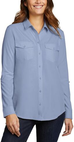 Eddie Bauer Women's Departure Stretch Moisture Wicking Long Sleeve Shirt with UPF 50 in Saudi Arabia
