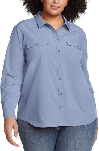 Eddie Bauer Women's Departure Stretch Moisture Wicking Long Sleeve Shirt with UPF 50 in Saudi Arabia
