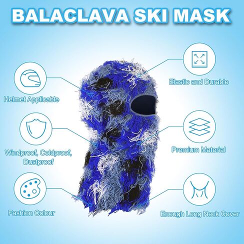 PATIKIL Distressed Balaclava Ski Mask, Balaclava Camo Knitted Face Mask Windproof Full Face Cover for Women Men Outdoor Sport in Saudi Arabia