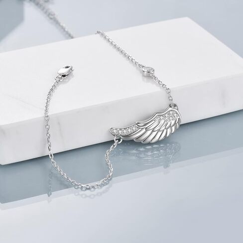 POPLYKE 925 Sterling Silver Infinity/Cow/Wing/Cross/Heart Bracelet for Mom and Daughter Jewelry Birthday Gifts in Saudi Arabia