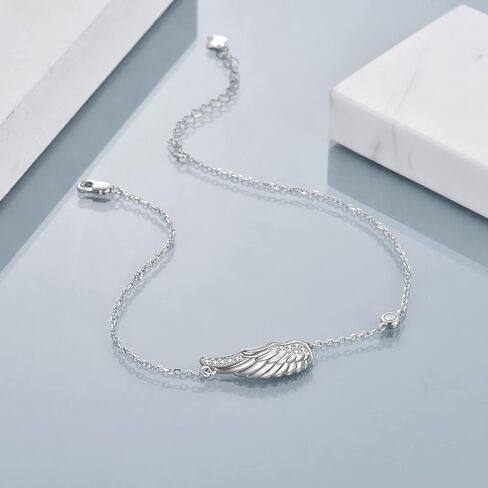POPLYKE 925 Sterling Silver Infinity/Cow/Wing/Cross/Heart Bracelet for Mom and Daughter Jewelry Birthday Gifts in Saudi Arabia