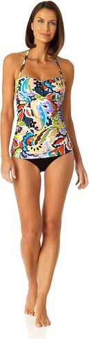 Anne Cole Women's Solid Twist Front Shirred Bandeau Tankini Swim Top in Saudi Arabia