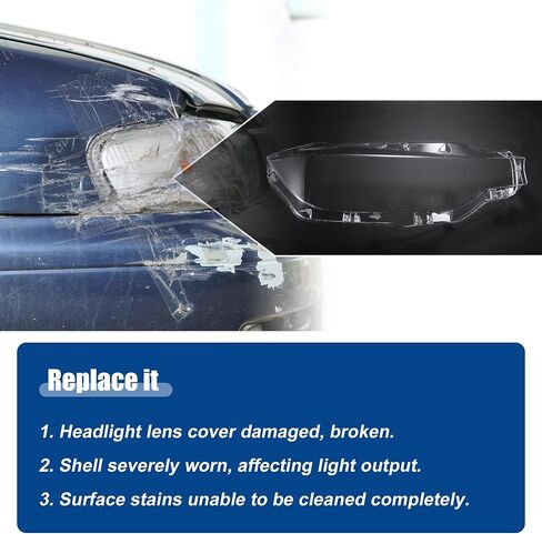 ACROPIX Front Left Right Side Headlight Cover Headlamp Clear Lens Shell Cover Fit for BMW 3 Series F30 Sedan 2016-2018 No.63117419630 - Pack of 2 in Saudi Arabia