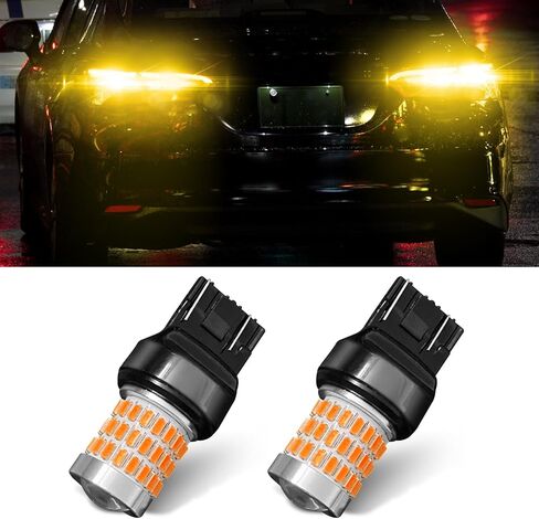 7443 7440 لمبة LED للأضواء العكسية، 2024 ترقية فائقة السطوع T20 7441 7444 W21W مصابيح LED مع عدسة جهاز عرض، بديل لمصابيح وقوف السيارات الاحتياطية الخلفية DRL، حزمة من 2 (أبيض) in Saudi Arabia