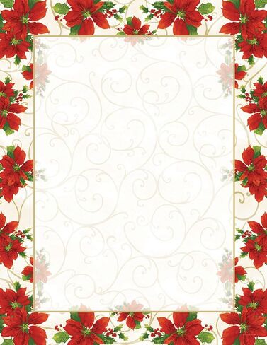 Great Papers! Poinsettia Swirl Letterhead, 80 count, 11" x 8.5" (2014076) in Saudi Arabia
