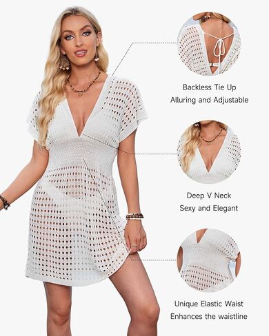 Bsubseach Crochet Bathing Suit Cover Up for Women Beach Cover Ups Hollow Out Knit Dress Cruise Outfits in Saudi Arabia