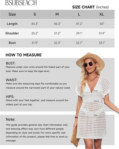 Bsubseach Crochet Bathing Suit Cover Up for Women Beach Cover Ups Hollow Out Knit Dress Cruise Outfits in Saudi Arabia