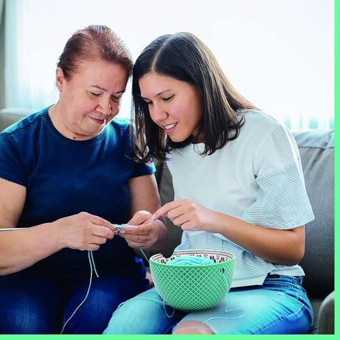 وعاء غزل من الصوف مصنوع يدويًا من السيراميك مصنوع يدويًا من السيراميك لحياكة إكسسوارات الكروشيه هدية يدوية للنساء، أوعية حامل كروشيه كبيرة مقاس 6 بوصات للغزل من جميع الأنواع (أزرق) in Kuwait