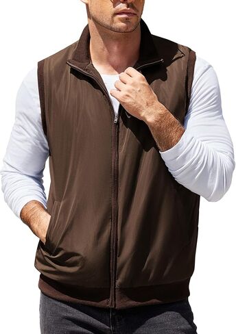COOFANDY Men's Casual Outerwear Vests Padded Sleeveless Jacket Winter Outdoor Warm with Pockets in Saudi Arabia