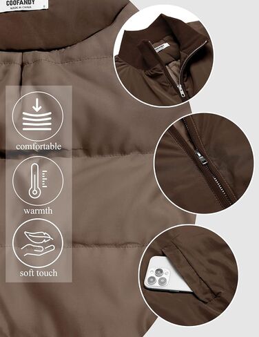 COOFANDY Men's Casual Outerwear Vests Padded Sleeveless Jacket Winter Outdoor Warm with Pockets in Saudi Arabia