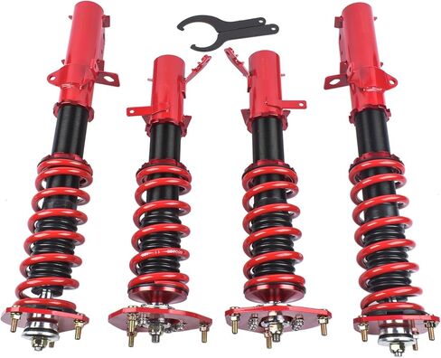 Red Full Coilovers Suspension Kit Replacement for Toyota Corolla 88-99 AE92-AE111 Lamerto in Saudi Arabia