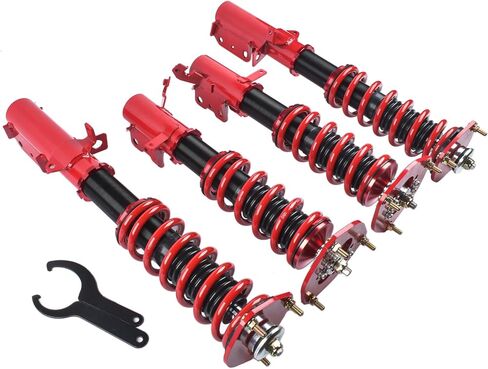 Red Full Coilovers Suspension Kit Replacement for Toyota Corolla 88-99 AE92-AE111 Lamerto in Saudi Arabia