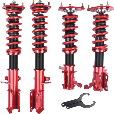 Red Full Coilovers Suspension Kit Replacement for Toyota Corolla 88-99 AE92-AE111 Lamerto in Saudi Arabia