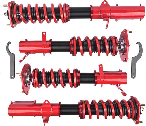 Red Full Coilovers Suspension Kit Replacement for Toyota Corolla 88-99 AE92-AE111 Lamerto in Saudi Arabia