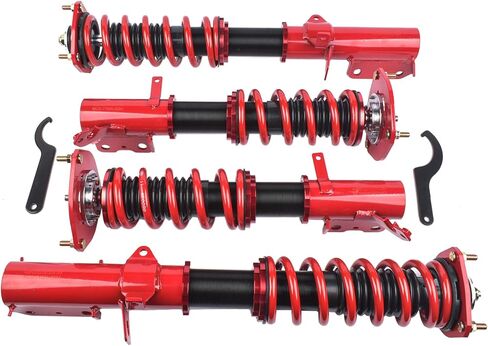 Red Full Coilovers Suspension Kit Replacement for Toyota Corolla 88-99 AE92-AE111 Lamerto in Saudi Arabia