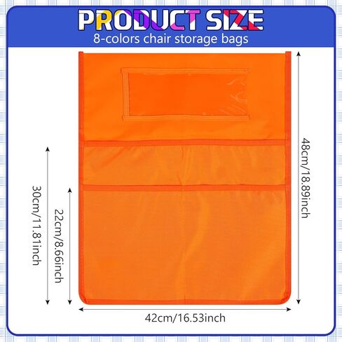 جيوب كرسي Windyun للفصل الدراسي، منظم تخزين مقعد الطالب، جيوب كرسي من قماش أكسفورد للمدرسة، الفصل الدراسي، المنزل، فريق الأطفال، 8 ألوان (32 حزمة) in Kuwait
