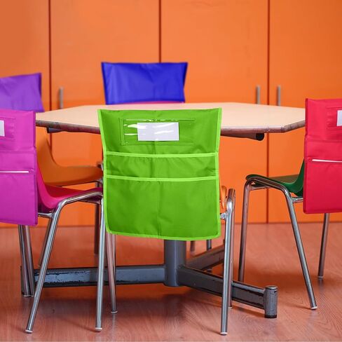 جيوب كرسي Windyun للفصل الدراسي، منظم تخزين مقعد الطالب، جيوب كرسي من قماش أكسفورد للمدرسة، الفصل الدراسي، المنزل، فريق الأطفال، 8 ألوان (32 حزمة) in Kuwait