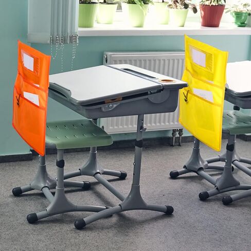 جيوب كرسي Windyun للفصل الدراسي، منظم تخزين مقعد الطالب، جيوب كرسي من قماش أكسفورد للمدرسة، الفصل الدراسي، المنزل، فريق الأطفال، 8 ألوان (32 حزمة) in Kuwait