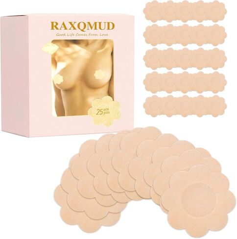 50 Pcs Disposable Nipple Covers Breathable Nipple Stickers Self Adhesive Petals Nipplecovers for Women in Saudi Arabia