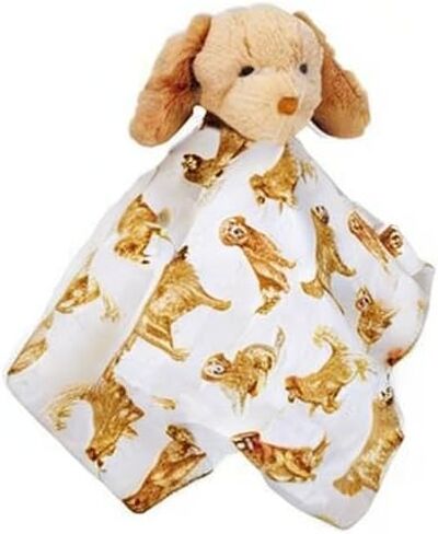 Mud Pie Golden Retriever Woobie Lovey Blanket, Plush Baby Security Blanket with Chime Rattle and Minky Lining in Saudi Arabia