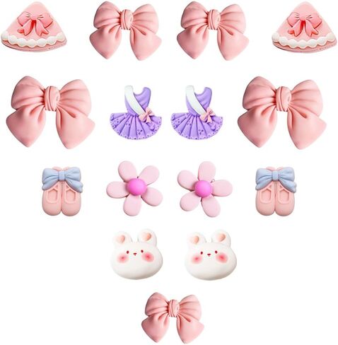 Shoe Decoration With Bling Stone Botton, Pink Coquette Bows Shoe Charms for Girls Kids, Ocean Summer Shoe Charms, Bling Starfish Seashell Shoe Charms, Fashion Crystal Rhinestone Shoe Charms,Pink Diamond Party Favors Gifts,Purple Gems Gifts in Saudi Arabia
