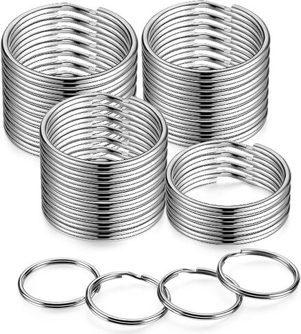 YHYZ 1 Inch Key Rings Bulk (60pcs, Round), 25mm Sliver Metal Spilt Key Rings, for Kechain chain/dog collar tag/DIY Craft Jewelry Making/Car Key in Kuwait