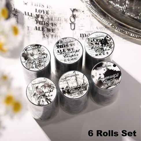 Light Surround PET Tape Set, 6 Rolls Holographic Ephemera for Junk Journaling, Scrapbooking, Crafting, DIY Projects, Diaries, and Art Supplies in Saudi Arabia