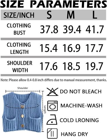 Women's Casual Knit Vest Sleeveless Cropped Sweater Vest Crochet V Neck Cardigan Top with Pockets Sweaters Vest in Saudi Arabia