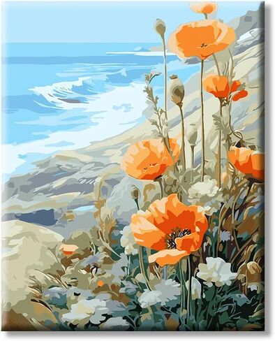ShengDexin Paint by Numbers Kit for Adults Crafts,Beginner Paint by Number Kits on Canvas,DIY Artwork Acrylic Painting Flowers Adults' for Gift Home Wall Decor (16x20inch) in Saudi Arabia
