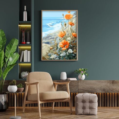 ShengDexin Paint by Numbers Kit for Adults Crafts,Beginner Paint by Number Kits on Canvas,DIY Artwork Acrylic Painting Flowers Adults' for Gift Home Wall Decor (16x20inch) in Saudi Arabia